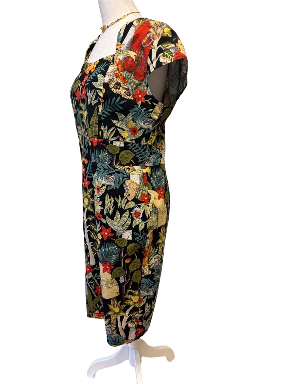 Grace Karin Frida Black Floral Tropical Print Dress-NWT - Picture 2 of 9